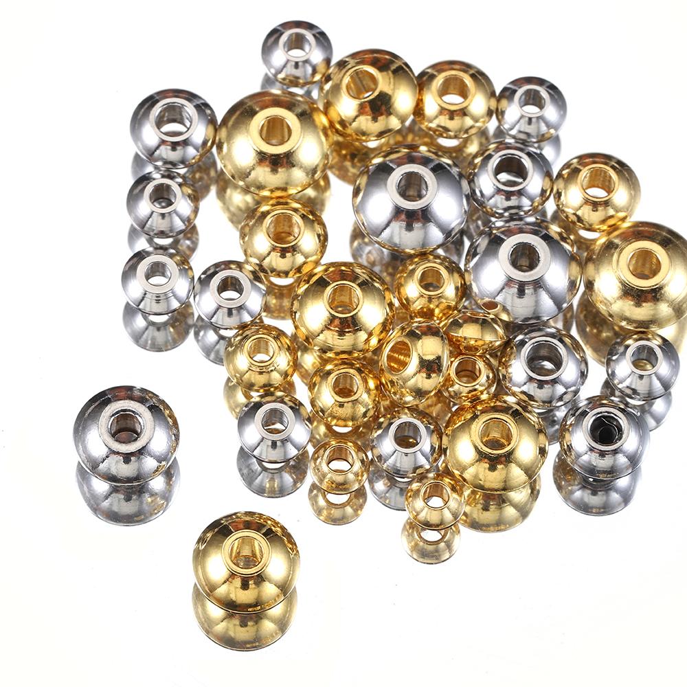 20pcs Stainless Steel Abacus Beads for Necklace Bracelet Jewelry Making DIY Gold Color Stopper Spacer Loose Beads Wholesale