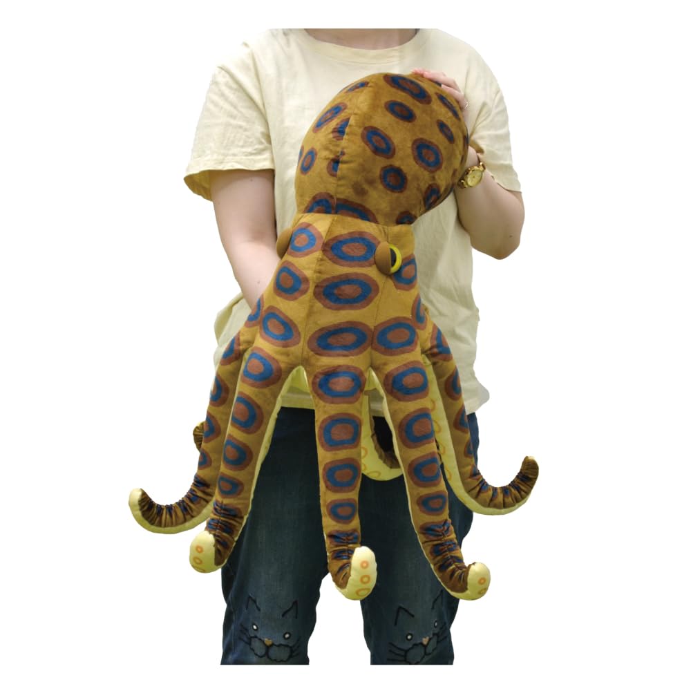 Yamani BIG Stuffed Toy Leopard Octopus Brown Approx. H37.5 X W64.5 X D72.5cm 12084