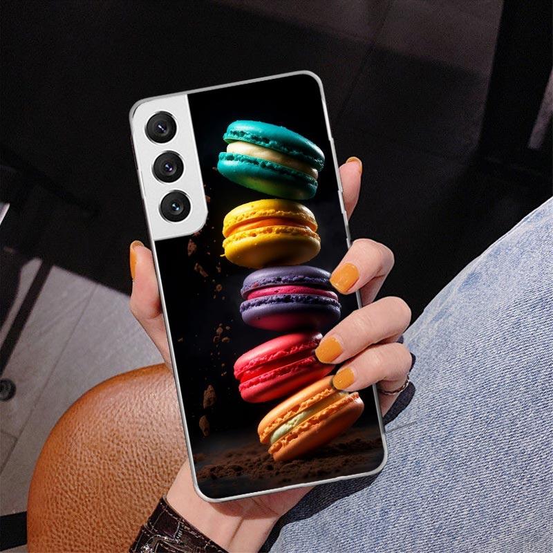 Macaron Eiscreme Kuchen Donut Handyhülle Für Samsung Galaxy S24 S25 Edge S26 Ultra S23 S22 S21 Plus S20 FE + Personalisierter Aufdruck