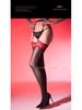 Glossy Black 8D Silky Lace Over-the-Knee Suspender Stockings