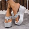 Fashion BigSize Women Sandals 2025 Summer New Trend Outdoor Beach Sandals Comfortable Gold Wedges Shoes for Women Design Casual Sandals