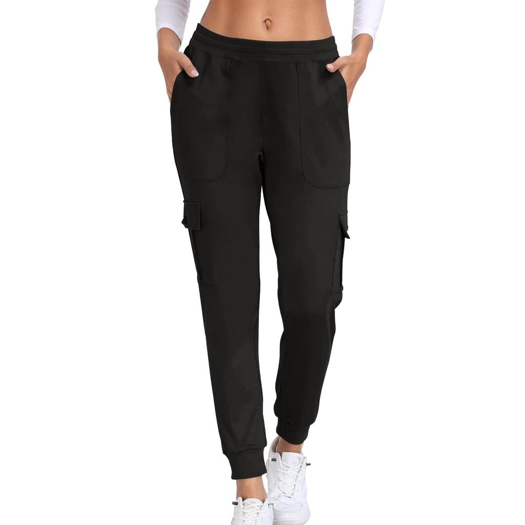Women's Color Baggy Slimming Running Fitness Pants Pocket Girdle Foot Cargo Pants Long Pants