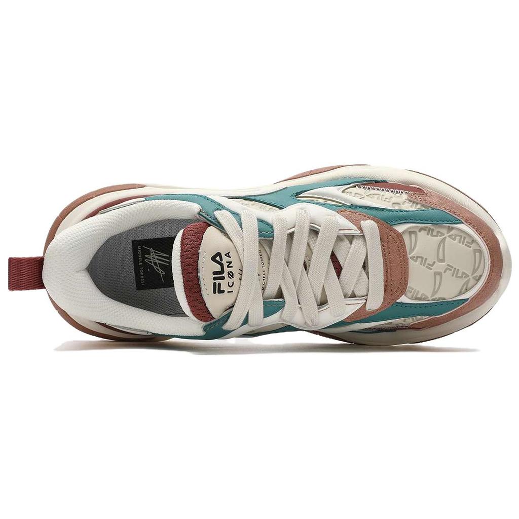 New FILA Daddy Shoes 'White Brown Green' Women's F12W343103FWC