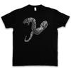 Tribal Snake Graphic Print Black Cotton T-shirt