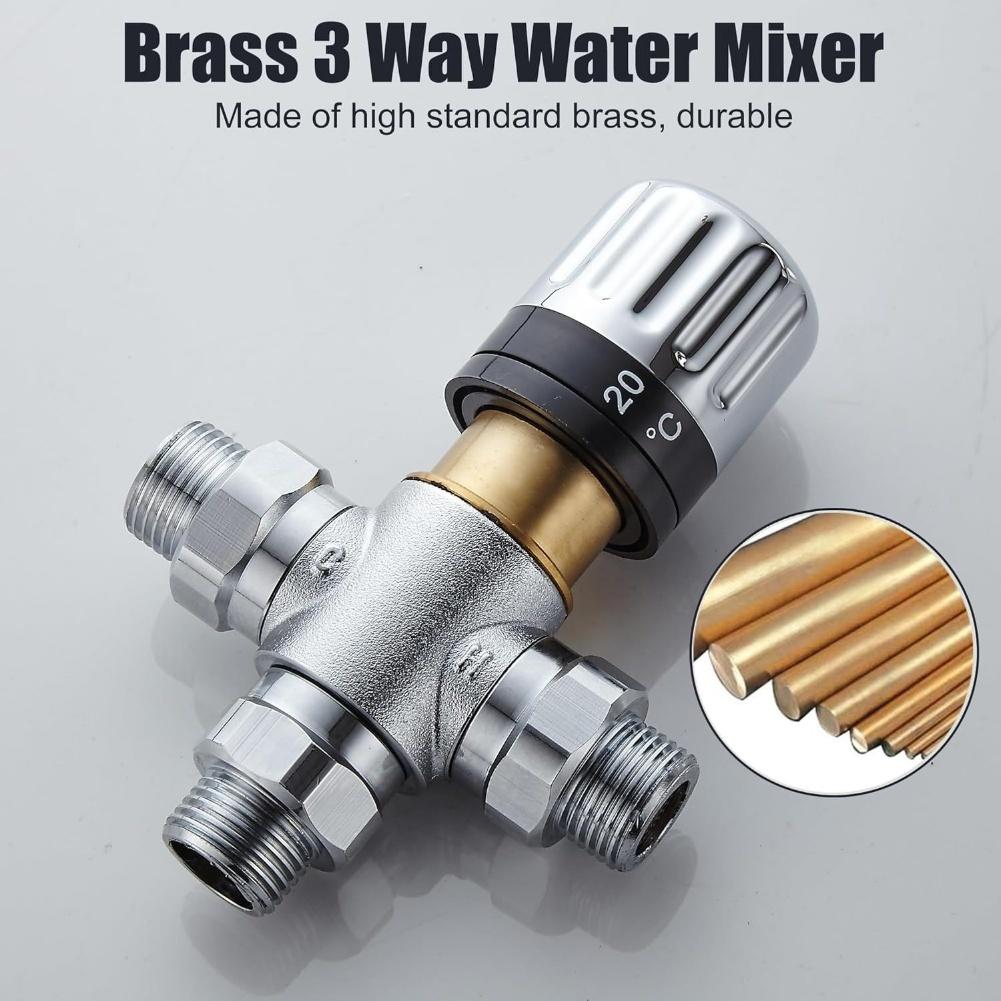 Temperature Control Valve As Shown Copper Water Valve Anti-Block Design Compact Kitchen Design Bathroom Installation