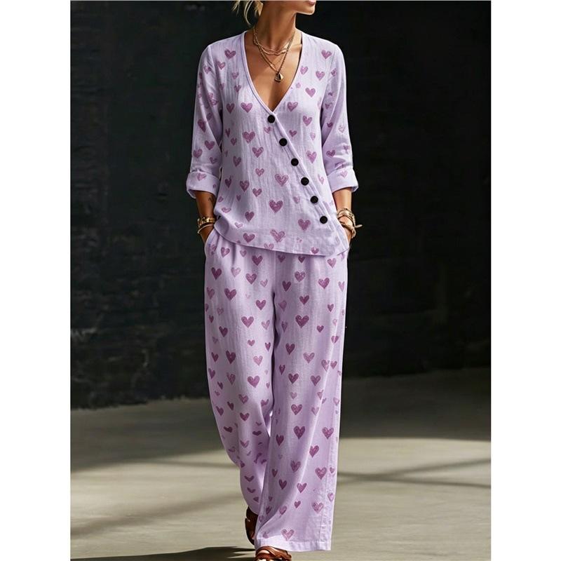European and American Summer New Blue and White Tie-dye Gradual Change Diagonal Shirt Wide-leg Pants Two-piece Set Women's Casual Long-sleeved Suit