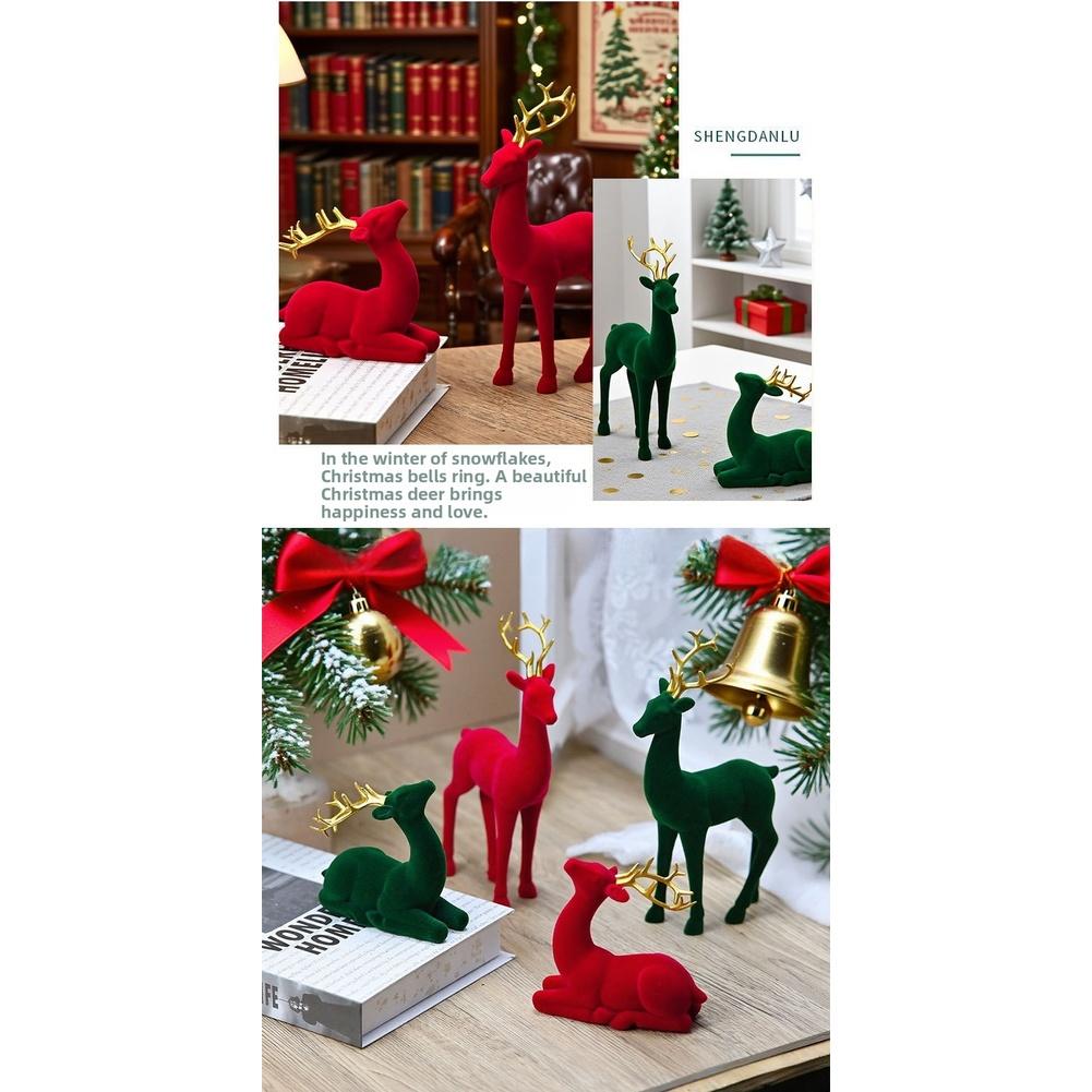 Decorative Resin Reindeer Set for Holiday Tabletop and Home Seasonal Deer Ornaments To Add Seasonal Warmth and Charm