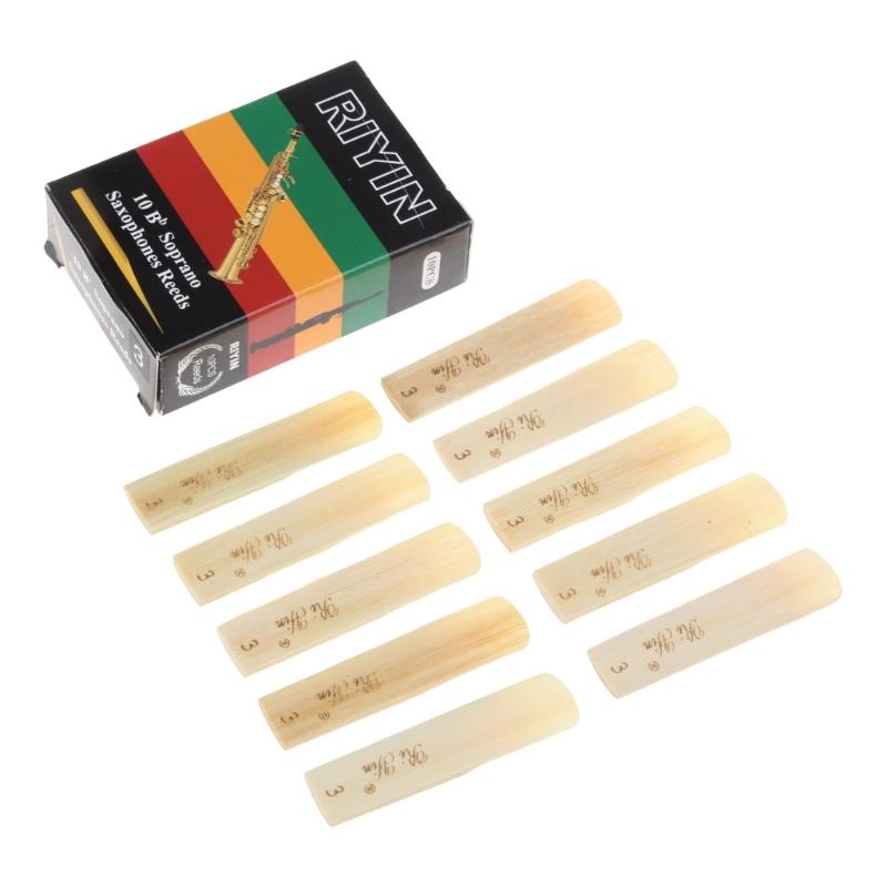 

10pcs/set Professional Saxophone Reed Set Bb Tone with Strength 1.5/2.0/2.5/3.0/3.5/4.0 for Soprano Saxophone Reed