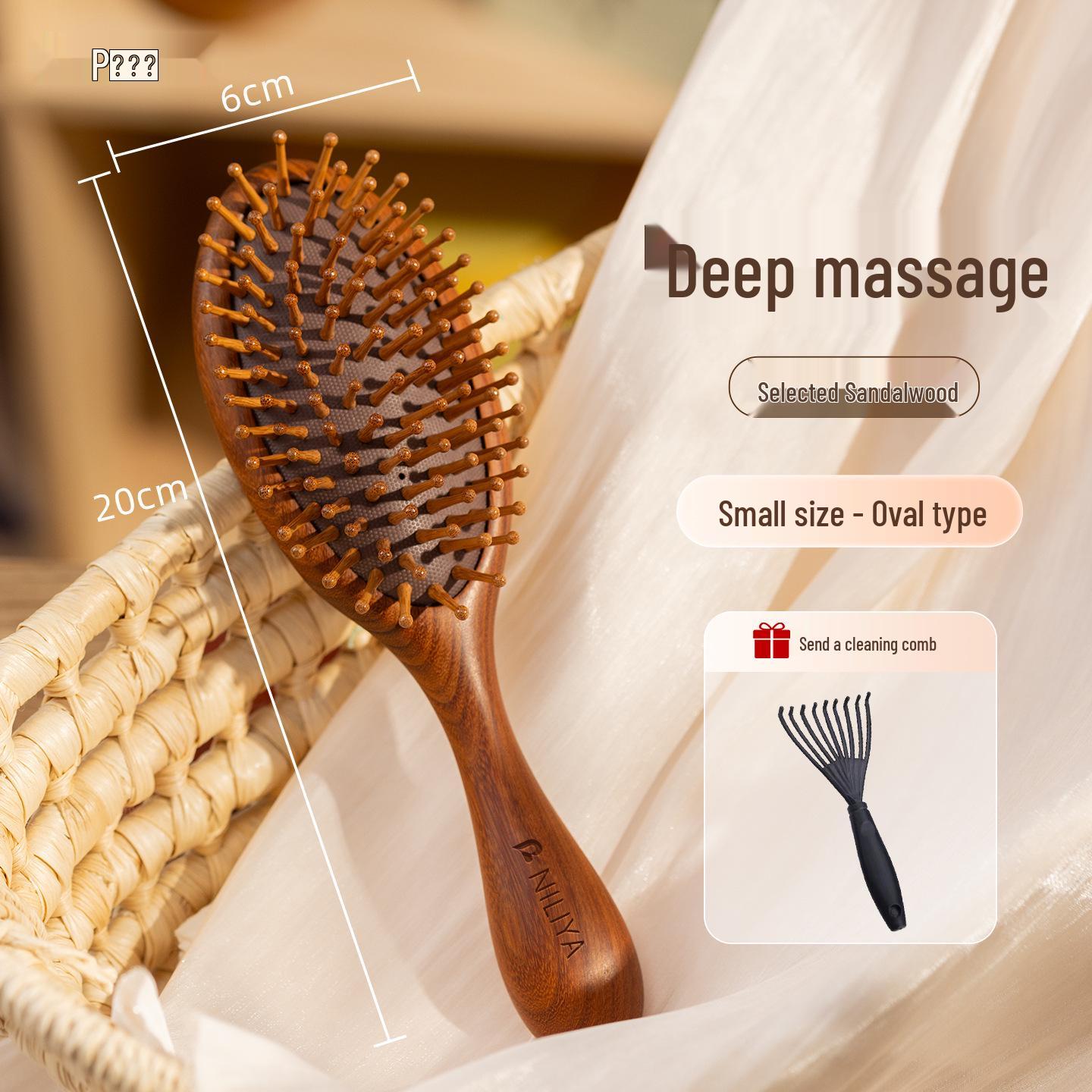 Sandalwood Air Cushion Brush for Women s Scalp & Hair — Smooths, Massages, Unclogs Follicles, Portable Comb