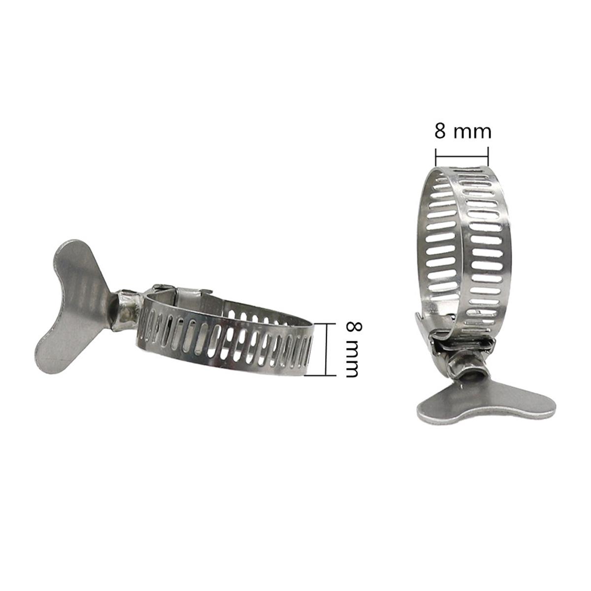 16~20mm Hose Connection Fastening Clamps Adjustable Stainless Steel Garden Irrigation Pipe Connection Fixed Buckle Clips 1/10Pcs 1Pc