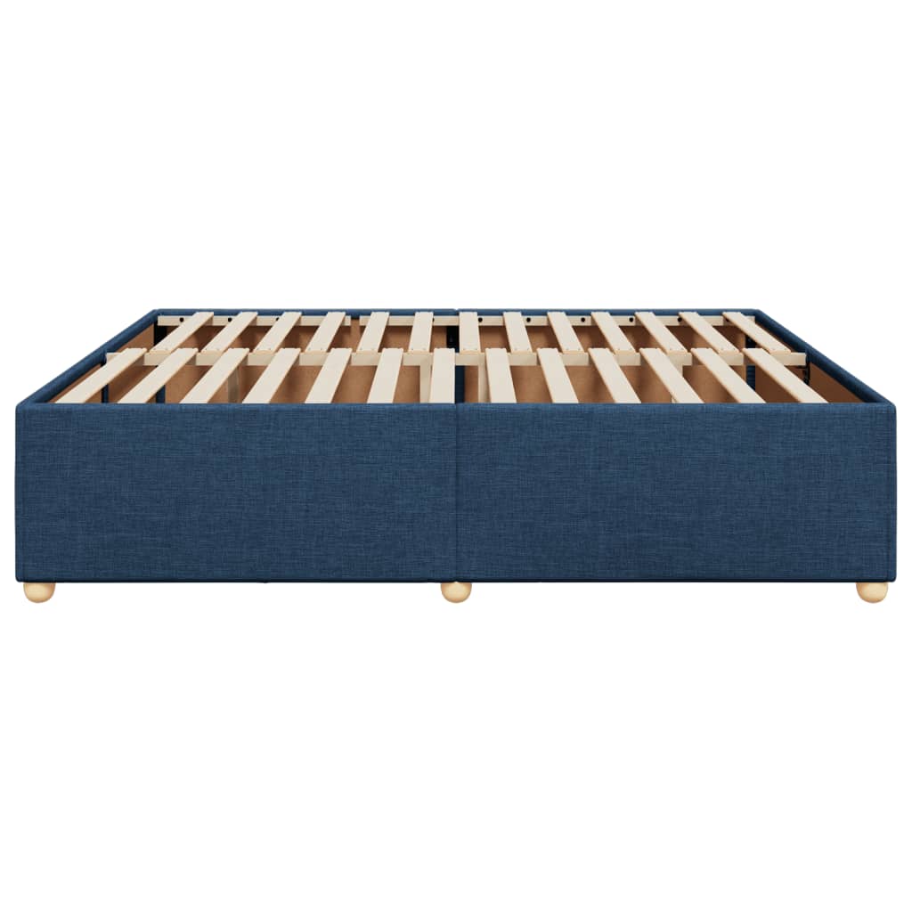 Bed Frame without Mattress Blue 200x200 cm Fabric