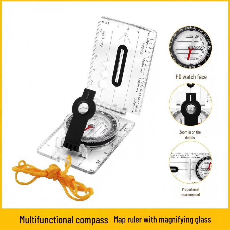 Diren Outdoor Foldable Orienteering Compass with Map Ruler