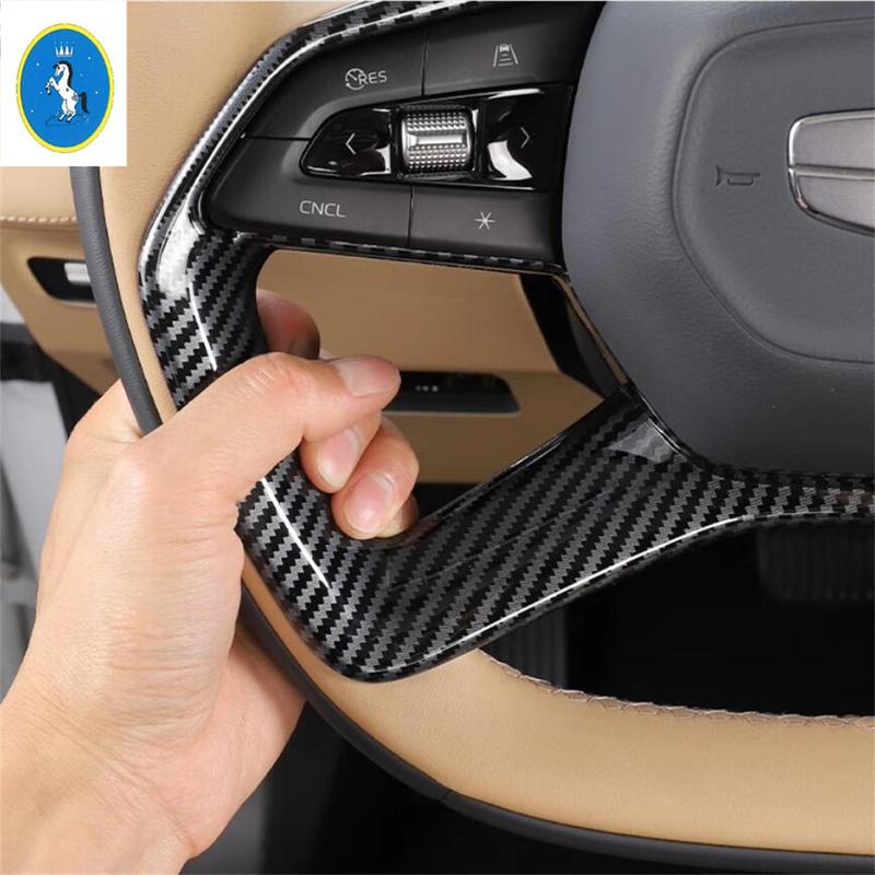For Geely Boyue L 2024 ABS Carbon Fiber Steering Wheel / Window Glass Lift / Gear Shift Box Frame Cover Trim Accessories