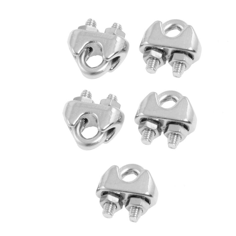 ABWR-20 Pcs 304 Stainless Steel Saddle Clamp Cable Clip For 3/25 Inch 3Mm Wire Rope
