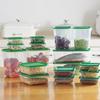 17-Piece Food-Grade Plastic Fresh-Keeping Storage Box Set for Refrigerator - Perfect for Grains, Fruits, and Vegetables.