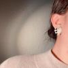 S925 Sterling Silver Asymmetrical Black & White Plaid Heart Earrings