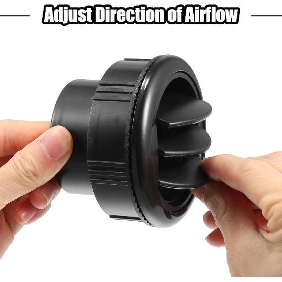 ACROPIX 87mm 75mm Redondo Preto Saída de Ventilação AC Universal para RV Ônibus Barco Iate Caravana com Tubo de Conexão - Pacote com 1