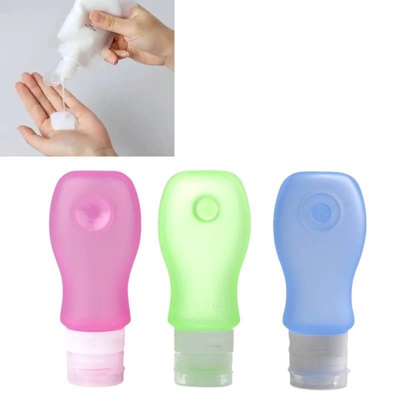 Solid Color Silicone Gel Portioning Bottles Travel Outdoor Lotion Bottle Shampoo