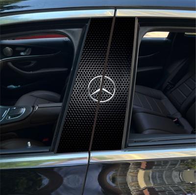 2PCS Car Center Column Stickers B-pillar Decals For Mercedes Benz AMG Brabus Smart Maybach W204 GLC Auto Exterior Accessories