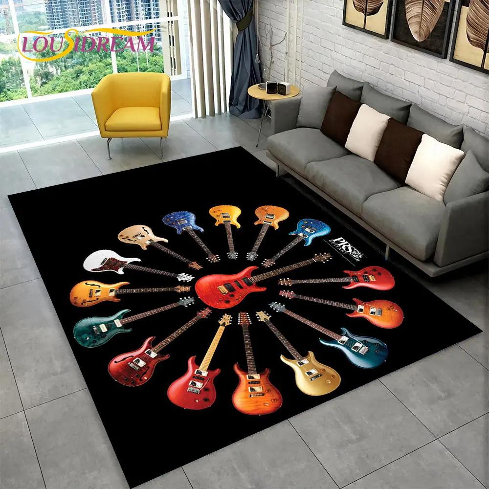 Gitara klasyczna gitara elektryczna dywanik basowy, dywanik do salonu sypialnia Sofa wycieraczka Decor, gra dla dzieci antypoślizgowa mata podłogowa