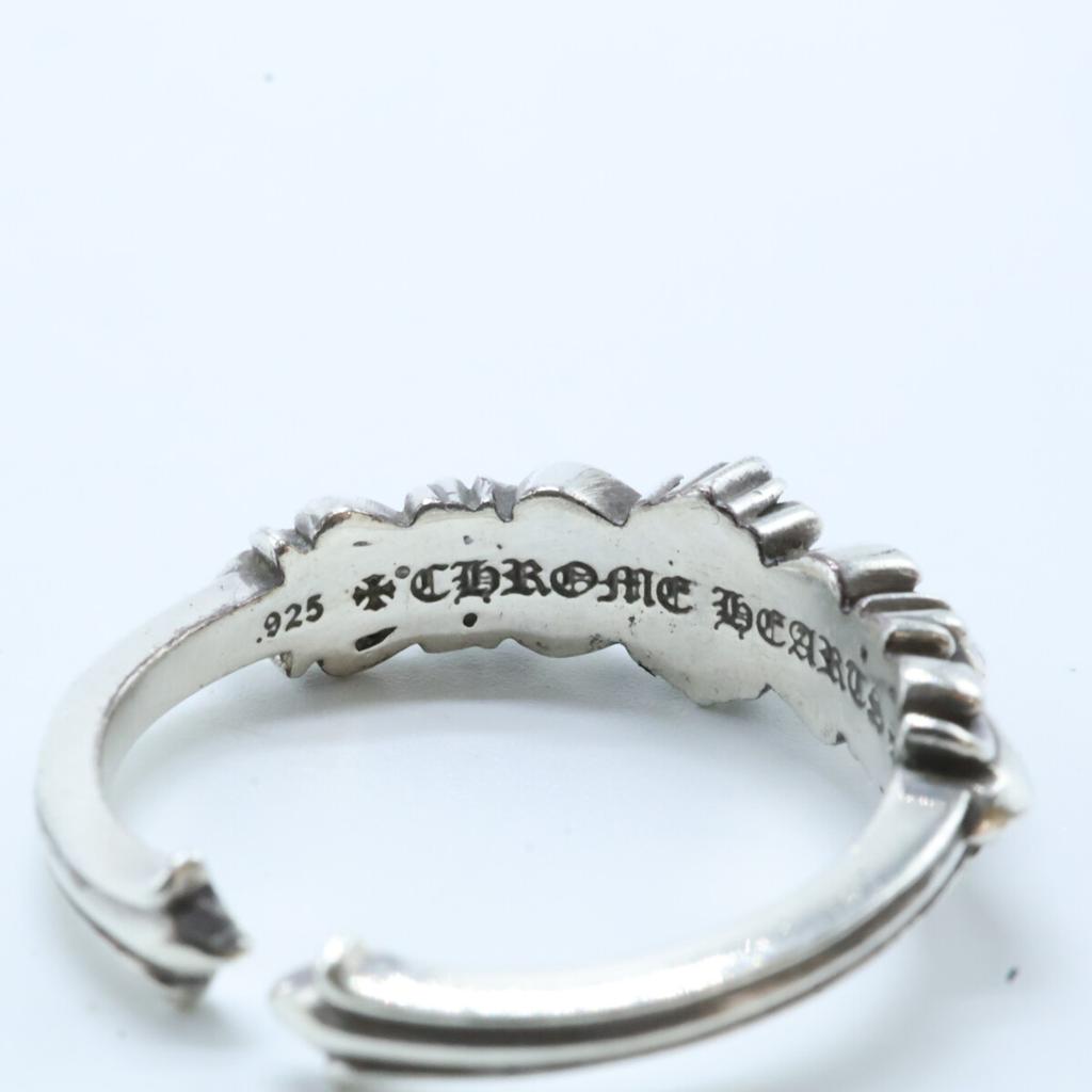 CHROME HEARTS 925 Baby Classic Double Floral Cross Ring Ring SilverUsed