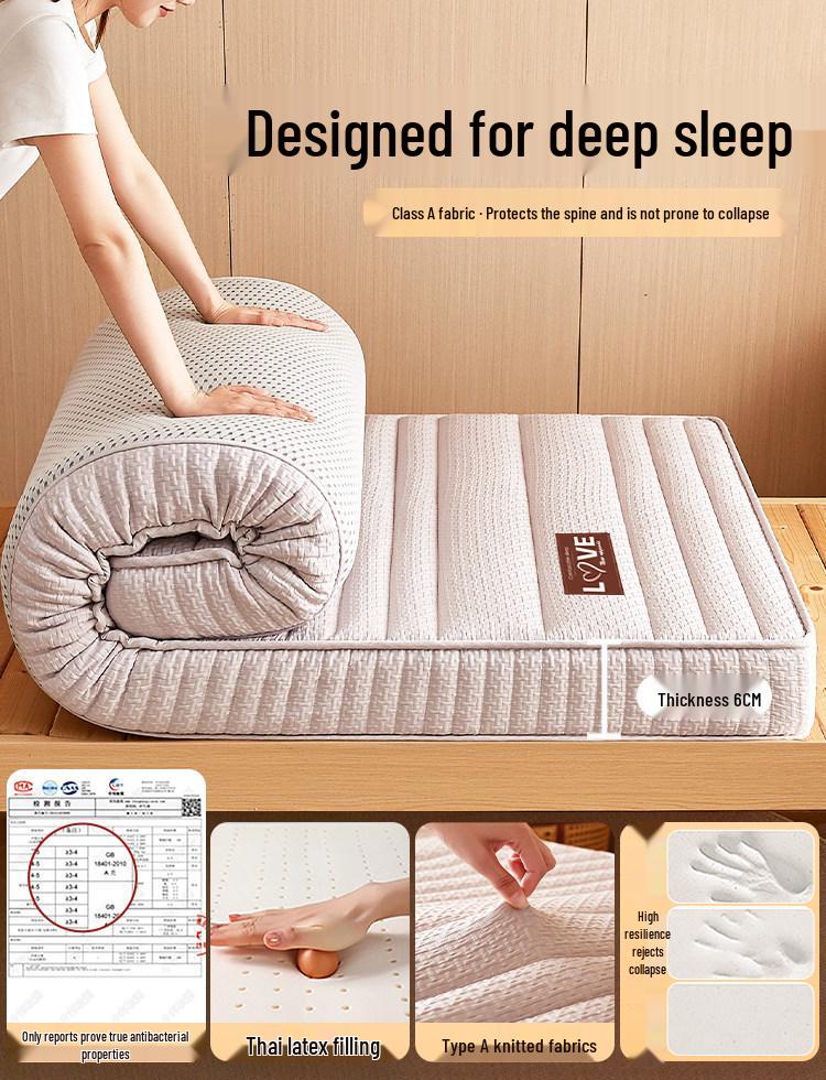 Memory Foam Latex Single Bed Pad for Dorms - 90x190cm