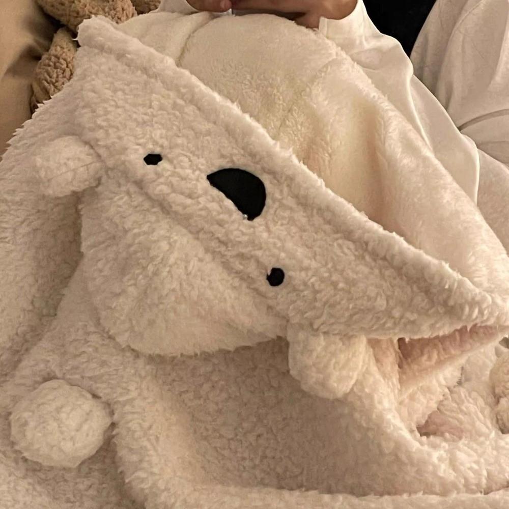 Soft Bear Hooded Blanket Kawaii Wearable Blanket Ins Style Blanket Shawl  Winter Season