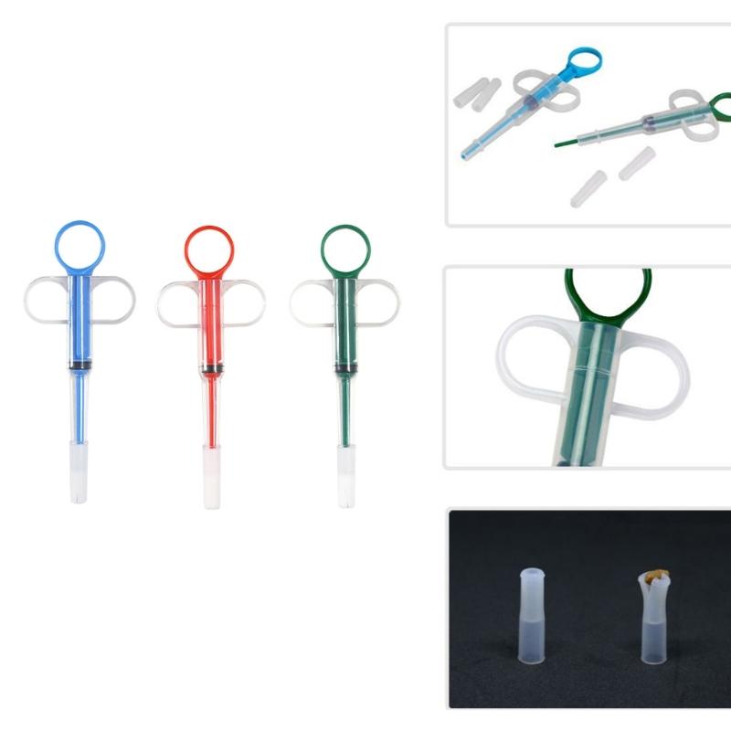 2 Piece Portable Pet Medication Device Soft Silicone Feeder Accurate Dosing System For Travel Friendly Use