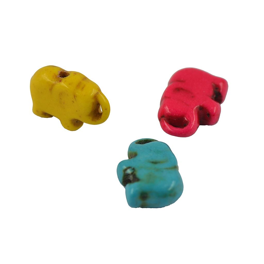 42pcs Howlite Turquoise Candy Multicolor Flat Elephant Spacer Loose Beads DIY Jewelry Findings