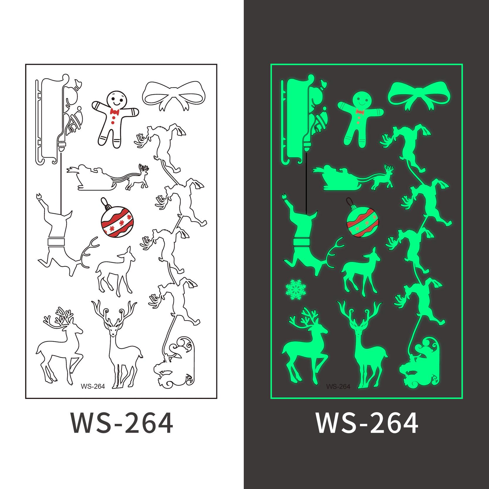 

Christmas Cartoon Glow-in-the-Dark Waterproof Tattoo Stickers for Kids 105x60mm