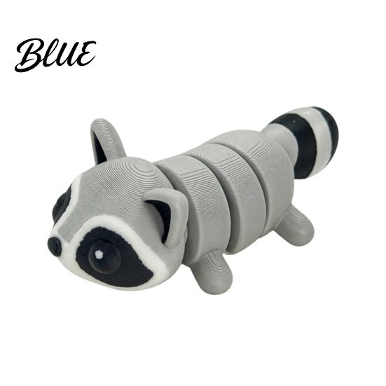 Vivid Detail Ornament 3D Printed Raccoon Figurine Decoration with Movable Joints, Cute Articulated Joint Toy Animal Desktop Ornament, Stress