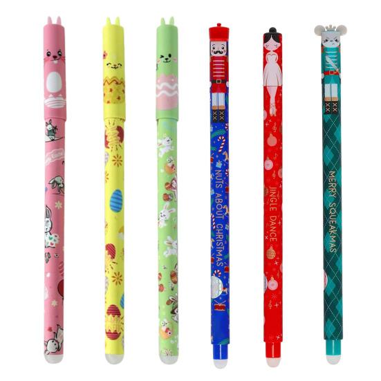 Erasable Ballpoint Pen 0.5mm Blue Ink Pen Smooth Writing And Soft Grip Cute