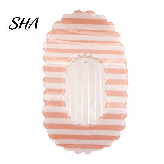 Hair Clip Claw for Women, Transparent Acrylic with Anti-Slip Dense Teeth, Dopamine Stripe Stable Grip Back Head Half-Tied Updo Hairstyles Accessory