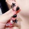 Sweet Crystal Flower Earrings Light Luxury Ladies U-shaped Earrings Flower Ear Studs  Jewelry Gifts