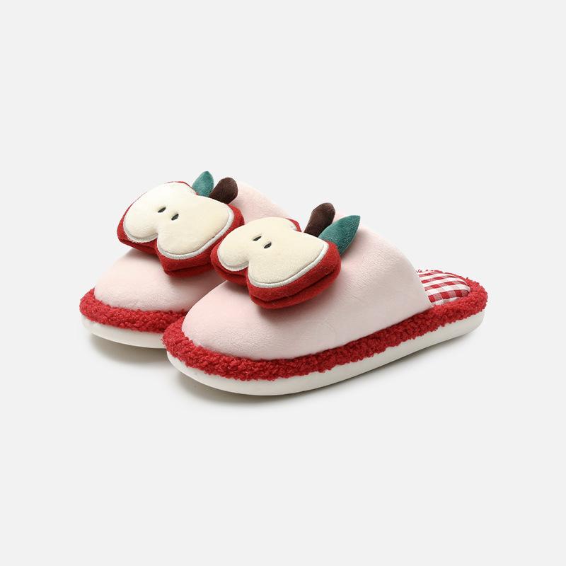 Women's Winter Fashion Cute Apple Cotton Slippers