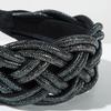 Luxury Headbands Diamond Inlaid Fried Dough Twists Braided Hairband Hair Accessories Women's Wide Edge Hair Band Hoop Headwear