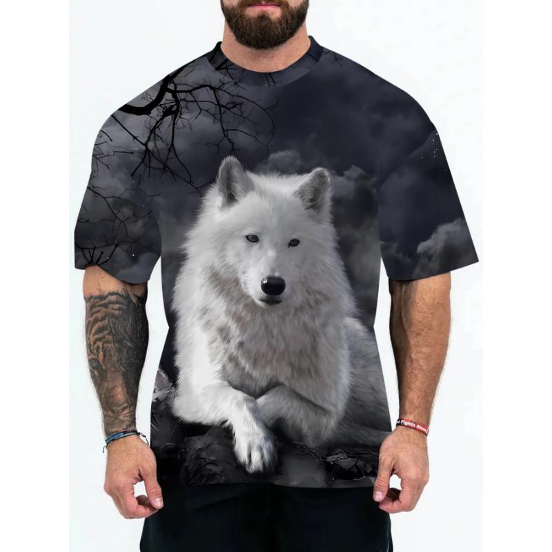 T-shirt Casual à Manches Courtes et Col Rond pour Homme - Impression Couleur 3D - Mode Casual