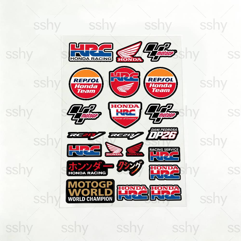 FOR HONDA HRC H WING Reflective Motorcycle Stickers Waterproof Vinyl Decals for Motorbike Helmet Fuel Tank Bike AK7