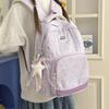 Schoolbag New Student School Bag Striped Polka Dot Casual Backpack Lightweight Large Capacity Backpack Outdoor Sports Travel Backpack