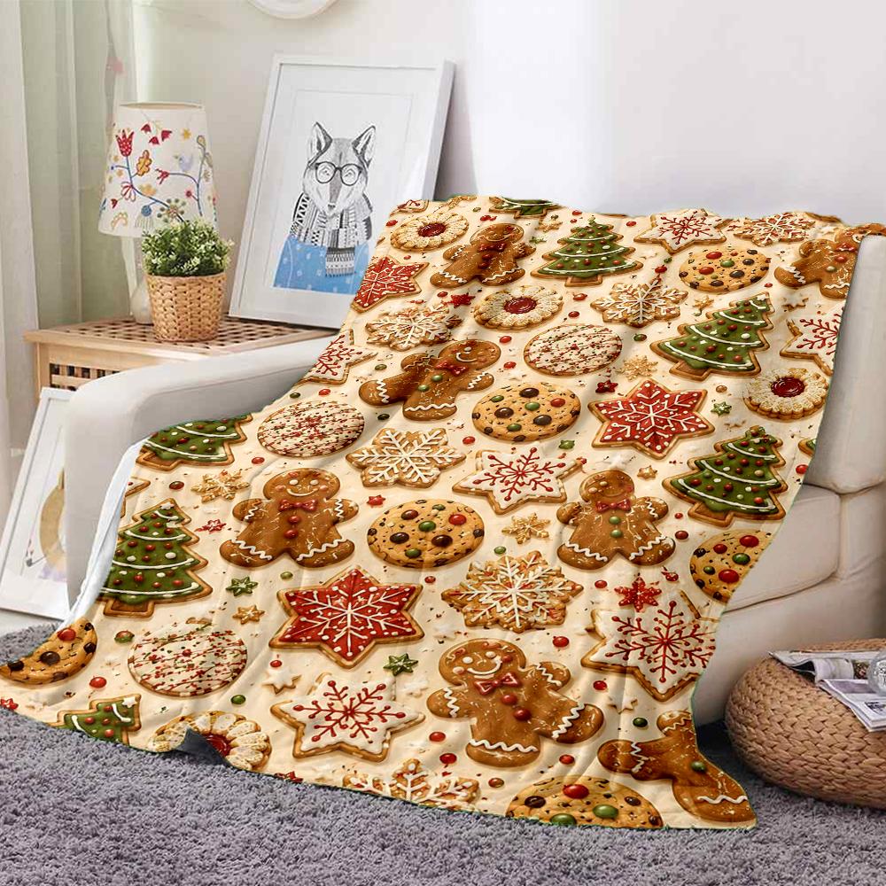 1Pc Santa Claus Reindeer Blanket Soft And Comfortable Casual Warm Camping Travel Christmas Halloween Gift M9179