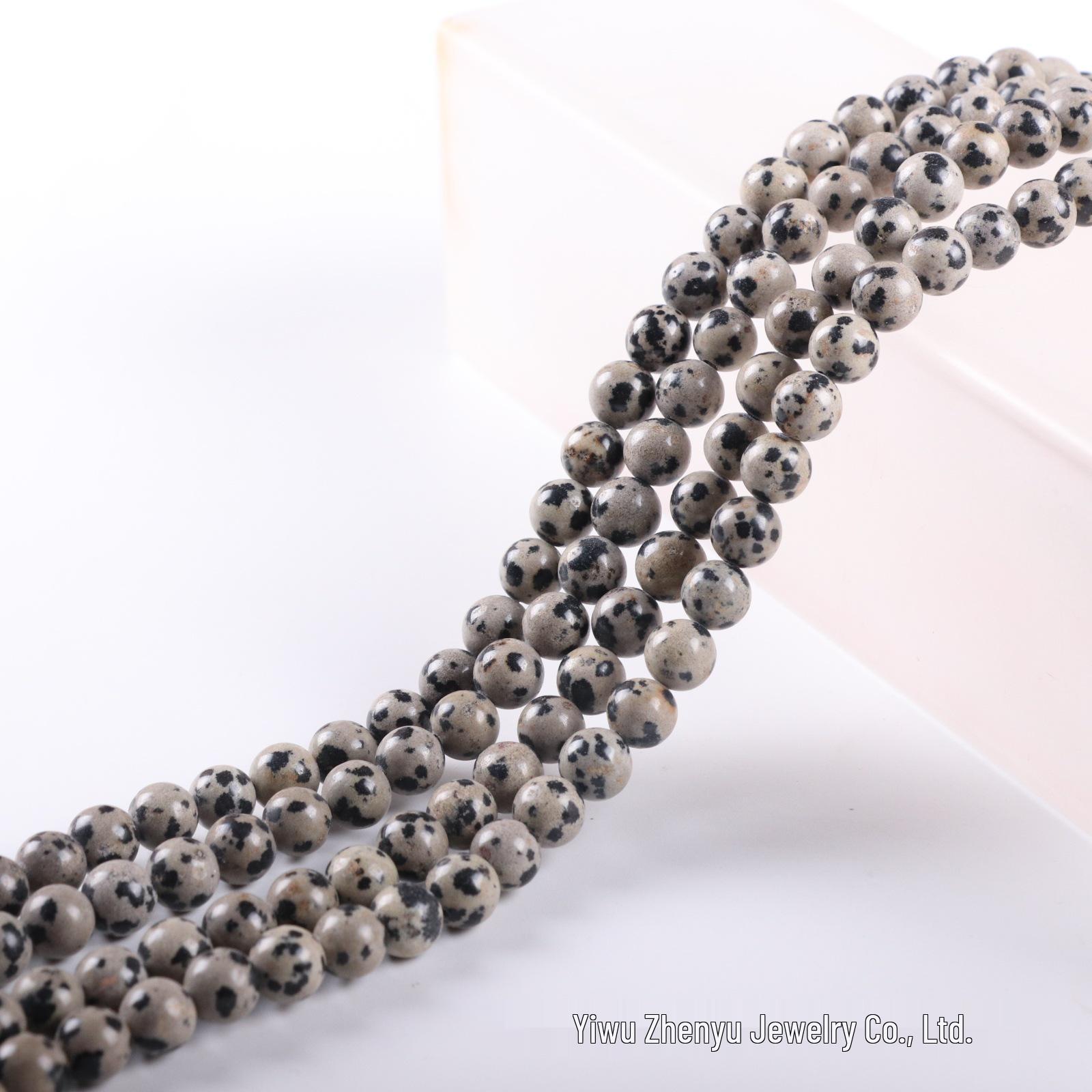 Natural Spotted Stone Round Beads for Handmade DIY Bracelet Jewelry 4mm, approx. 90 beads