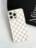 Black and White Checkered Pattern Phone Case Suitable for iPhone 16 15 14 13 12 11 Pro/Max/Plus Shockproof Back Cover