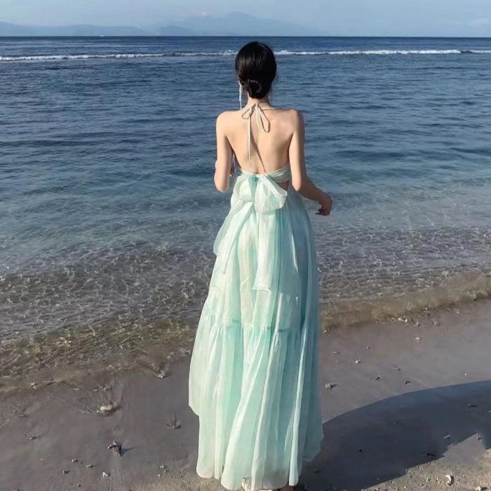 Платье-туника с атмосферой пляжного курорта «Мятный Мамбо» с юбкой с широким подолом Small