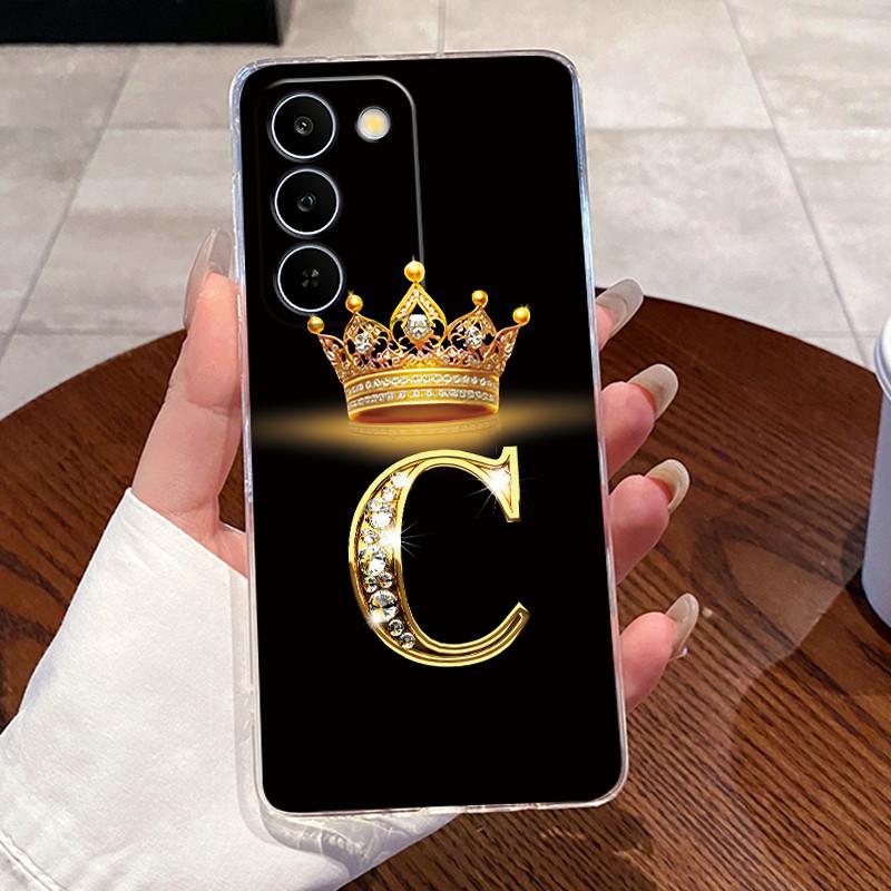 Case For Realme C83 5G/P4 Lite 5G Transparent TPU Silicone Shockproof Soft Casing Beautiful Crown Letters Pattern Couple Shell