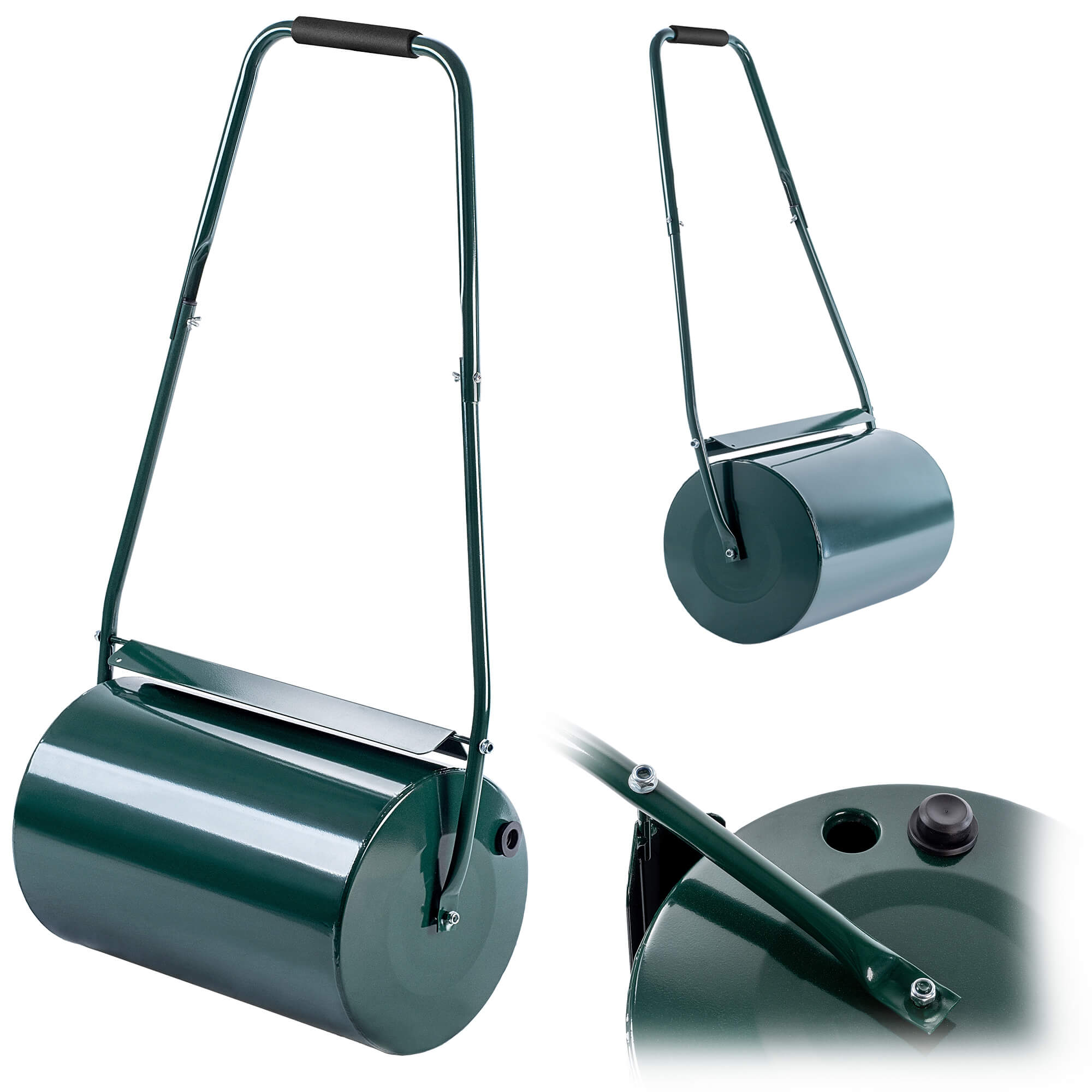 KADAX Rola pentru Iarbă Gazon de Grădină Gazon 50cm Metalică Tăvălug de sol 40L