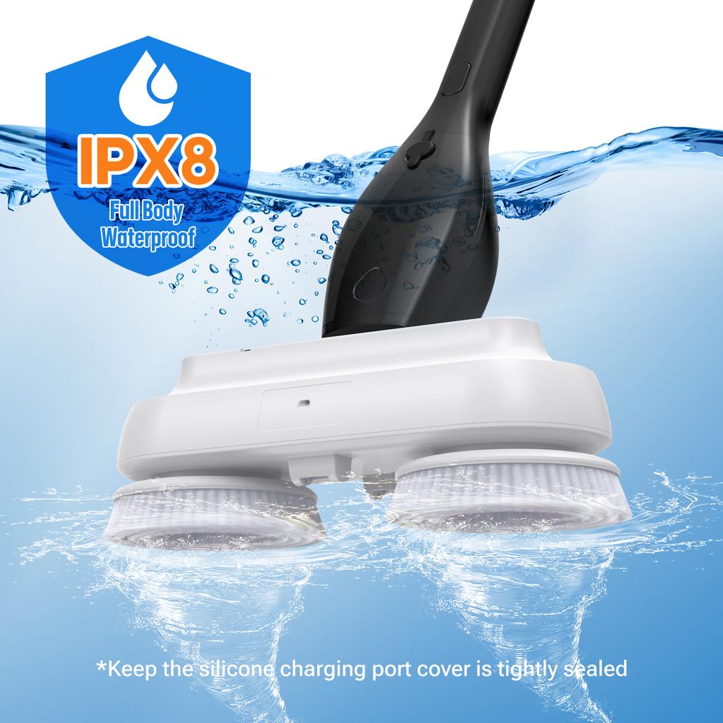 Portable Electric Spin Scrubber Cordless Power Scrubber for Hard Floors Tile and Grout Cleaning with 60 Mins Runtime