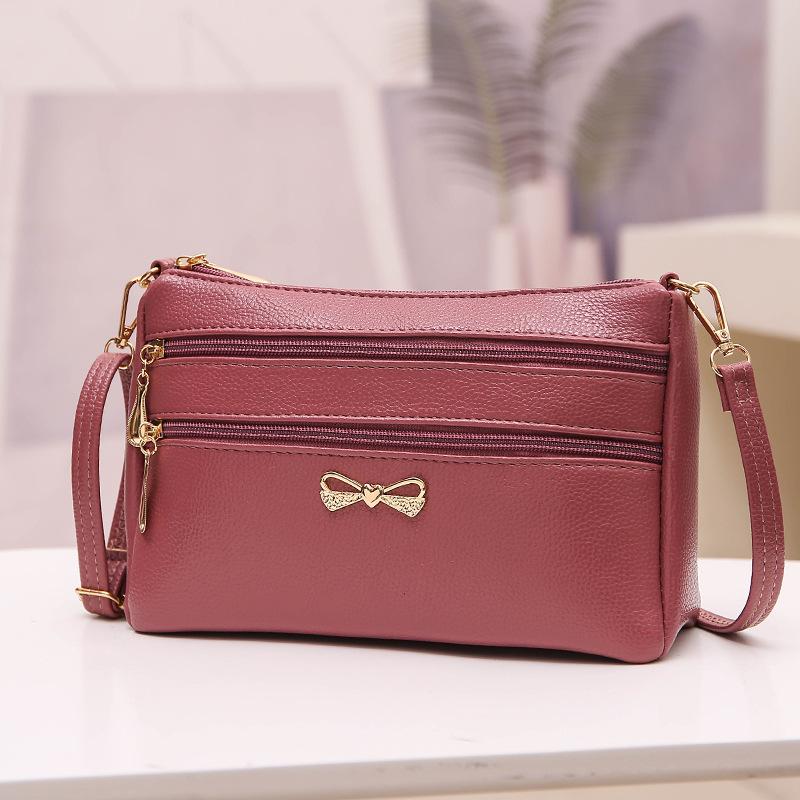 Bag women's summer crossbody shoulder women's bag women's mother shopping and running Jianghu lychee pattern women's bag crossbody bag