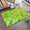Kinderteppich mit buntem Tier-Labyrinth-Design, Lern-Spielmatte geeignet zur Verwendung als Antirutsch für Wohnzimmer, Schlafzimmer, Sofas