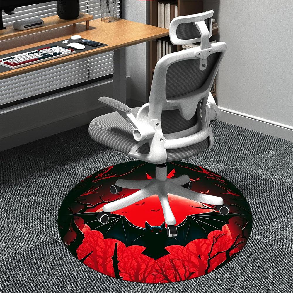 1pc Moonlight Bats Office Round Area Rug, Under Office Chairs Bedroom Living Room Home Decor, Room Deco, Available In Various Sizes
