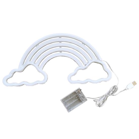 

Радужная неоновая вывеска, светодиодная лампа с питанием от USB/батарейки, неяркое облако, радужная светодиодная неоновая лампа, настенное художественное украшение